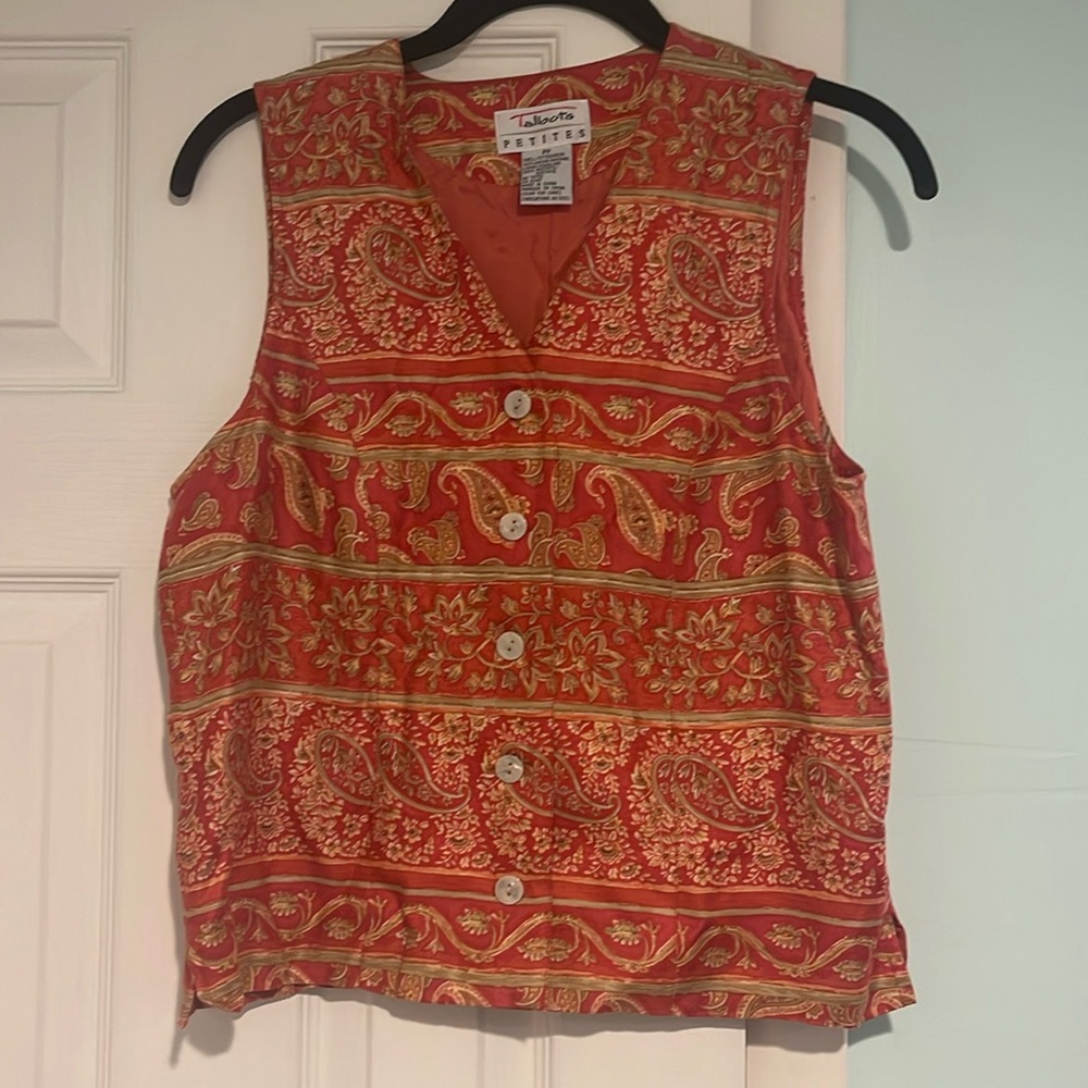 vintage Talbots Petites Paisley Vest - Size PP (petite petite) (XS)